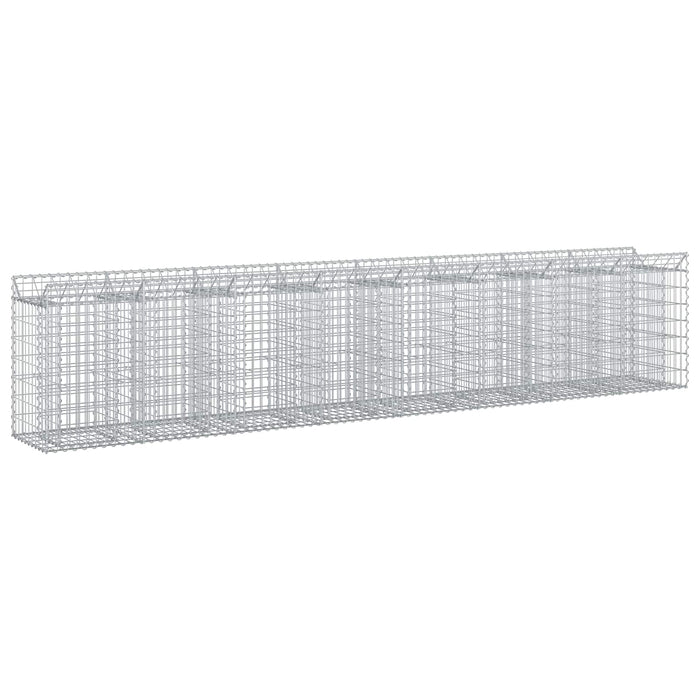 Pat ridicat din gabion 3 pcs Argintiu 400 x 50 x 80 cm - WALTI WALTI