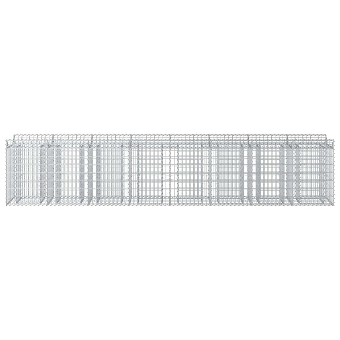 Pat ridicat din gabion 3 pcs Argintiu 400 x 50 x 80 cm - WALTI WALTI