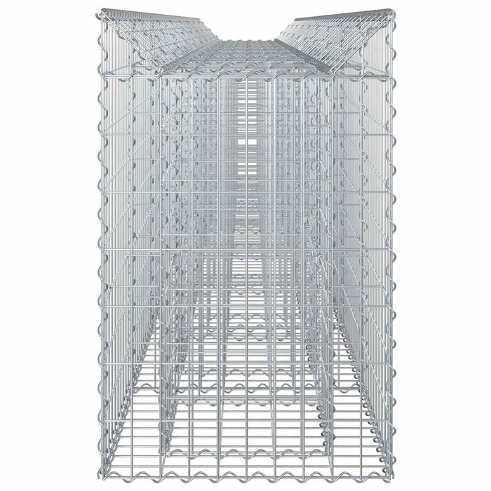 Pat ridicat din gabion 3 pcs Argintiu 400 x 50 x 80 cm - WALTI WALTI