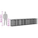 Pat ridicat din gabion 3 pcs Argintiu 400 x 50 x 80 cm - WALTI WALTI
