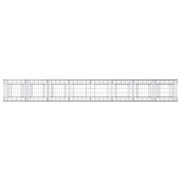 Pat ridicat din gabion 3 pcs Argintiu 400 x 50 x 80 cm - WALTI WALTI