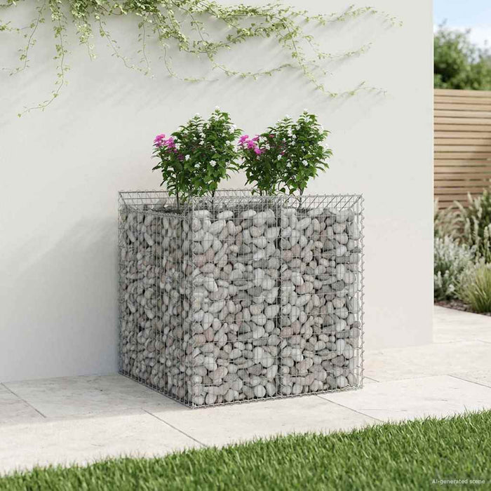 Pat ridicat din gabion 2 pcs Argintiu - WALTI WALTI