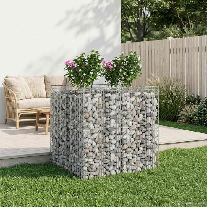 Pat ridicat din gabion 2 pcs Argintiu - WALTI WALTI