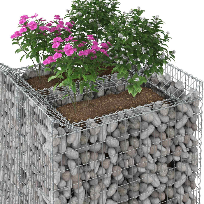Pat ridicat din gabion 2 pcs Argintiu - WALTI WALTI
