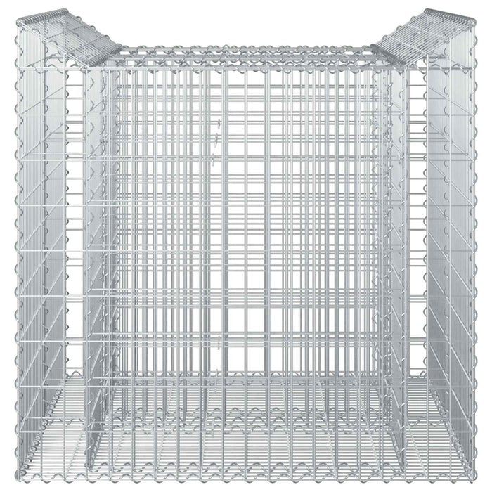 Pat ridicat din gabion 2 pcs Argintiu - WALTI WALTI