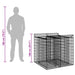 Pat ridicat din gabion 2 pcs Argintiu - WALTI WALTI