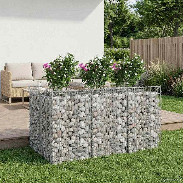 Pat ridicat din gabion 2 pcs Argintiu - WALTI WALTI