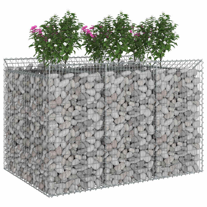 Pat ridicat din gabion 2 pcs Argintiu - WALTI WALTI