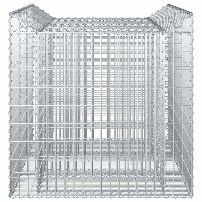 Pat ridicat din gabion 2 pcs Argintiu - WALTI WALTI