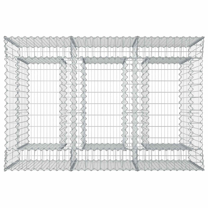 Pat ridicat din gabion 2 pcs Argintiu - WALTI WALTI