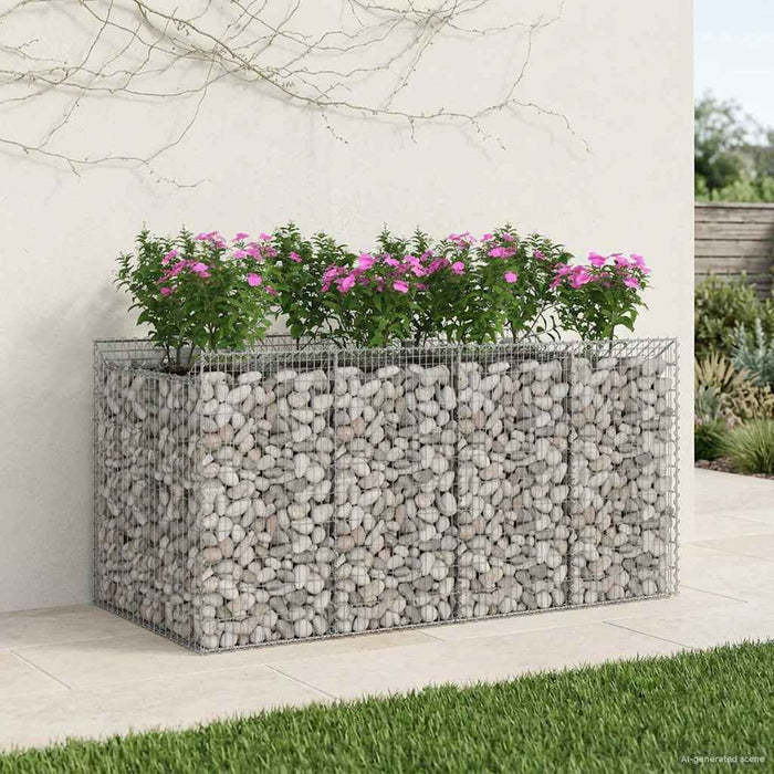 Pat ridicat din gabion 2 pcs Argintiu - WALTI WALTI