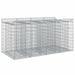 Pat ridicat din gabion 2 pcs Argintiu - WALTI WALTI