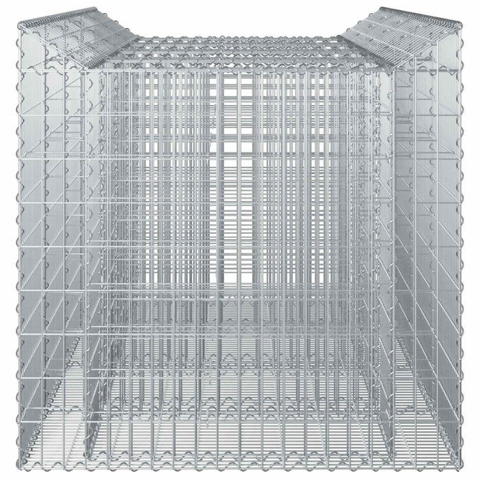 Pat ridicat din gabion 2 pcs Argintiu - WALTI WALTI
