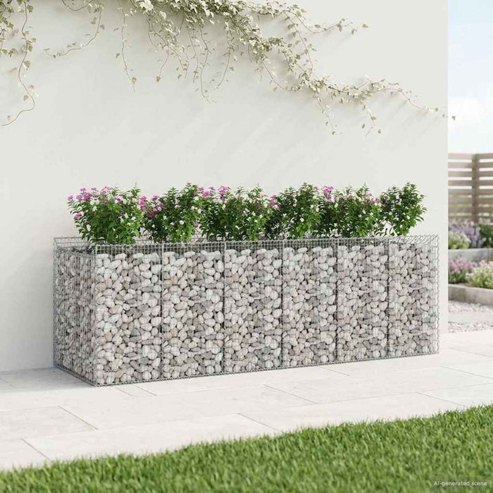 Pat ridicat din gabion 3 pcs Argintiu - WALTI WALTI