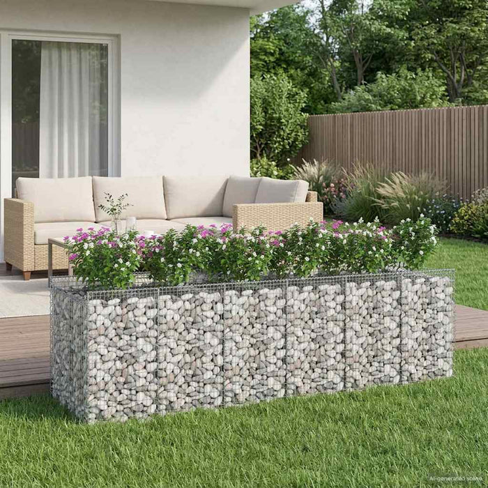 Pat ridicat din gabion 3 pcs Argintiu - WALTI WALTI
