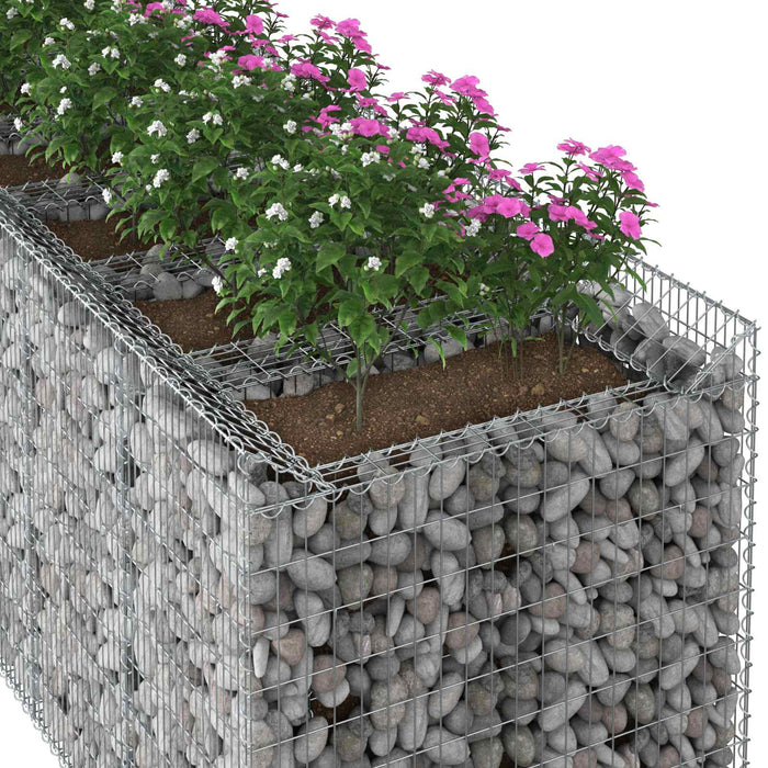 Pat ridicat din gabion 3 pcs Argintiu - WALTI WALTI