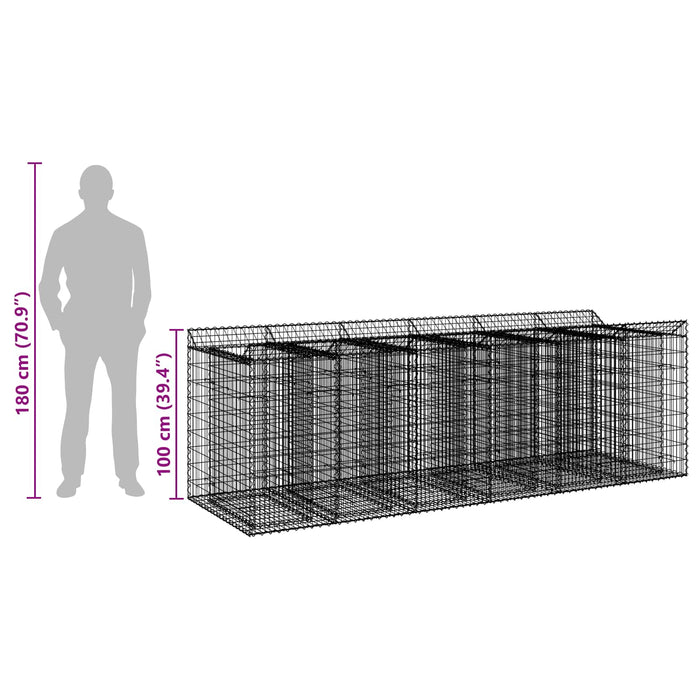 Pat ridicat din gabion 3 pcs Argintiu - WALTI WALTI