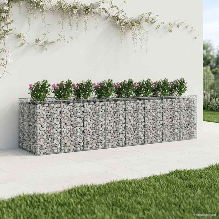 Pat ridicat din gabion 4 pcs Argintiu - WALTI WALTI