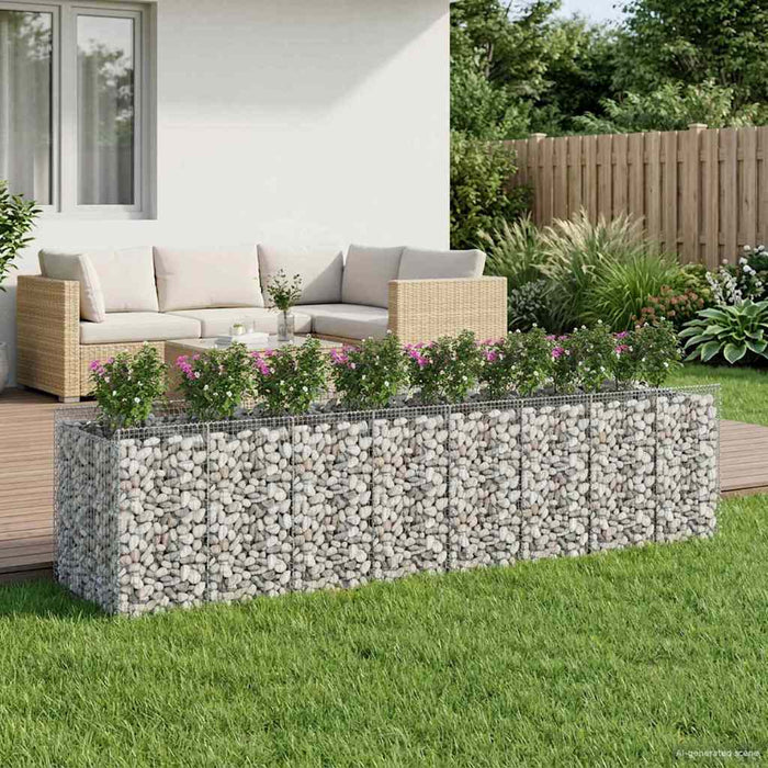 Pat ridicat din gabion 4 pcs Argintiu - WALTI WALTI