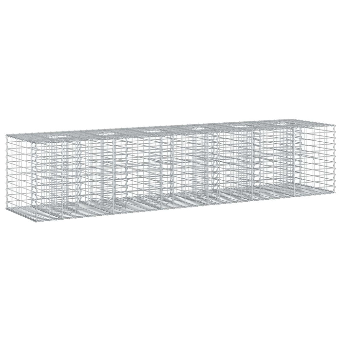Pat ridicat din gabion 2 pcs Argintiu 260 x 60 x 55 cm - WALTI WALTI