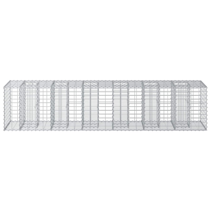 Pat ridicat din gabion 2 pcs Argintiu 260 x 60 x 55 cm - WALTI WALTI