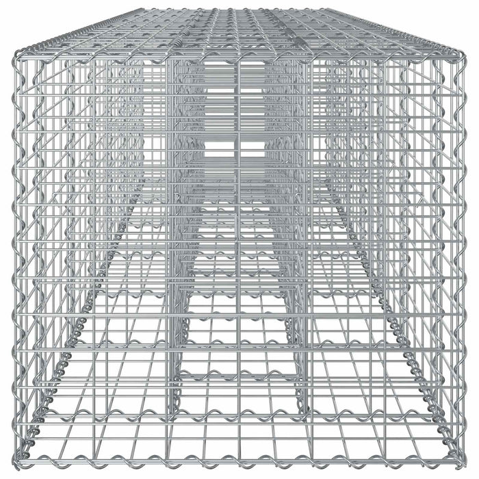 Pat ridicat din gabion 2 pcs Argintiu 260 x 60 x 55 cm - WALTI WALTI