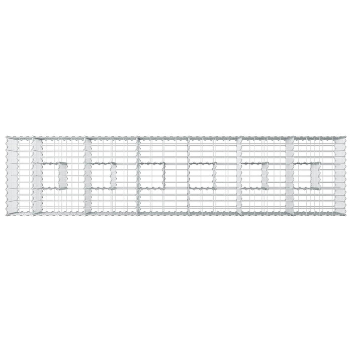 Pat ridicat din gabion 2 pcs Argintiu 260 x 60 x 55 cm - WALTI WALTI
