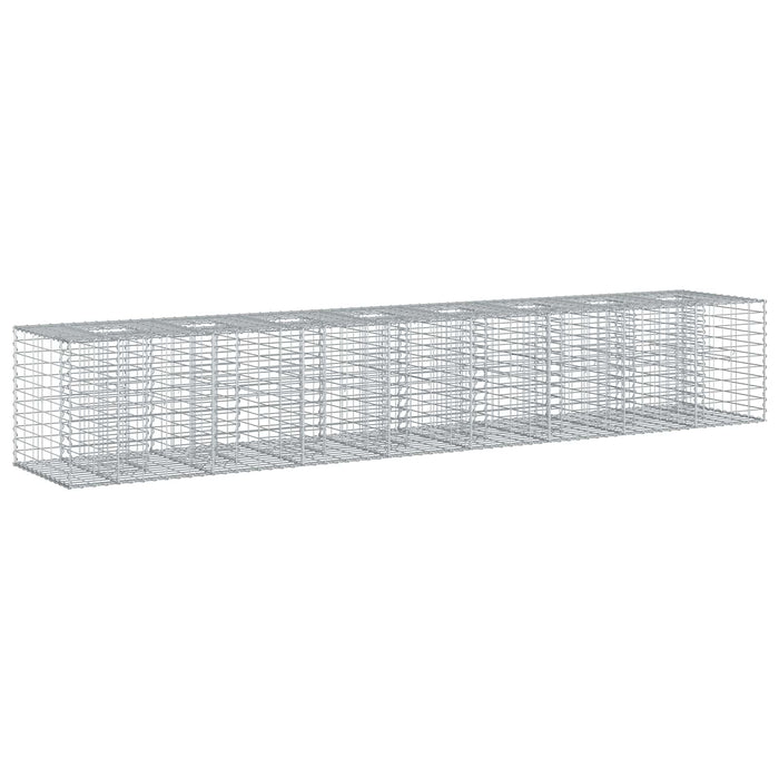 Pat ridicat din gabion 2 pcs Argintiu 340 x 60 x 55 cm - WALTI WALTI