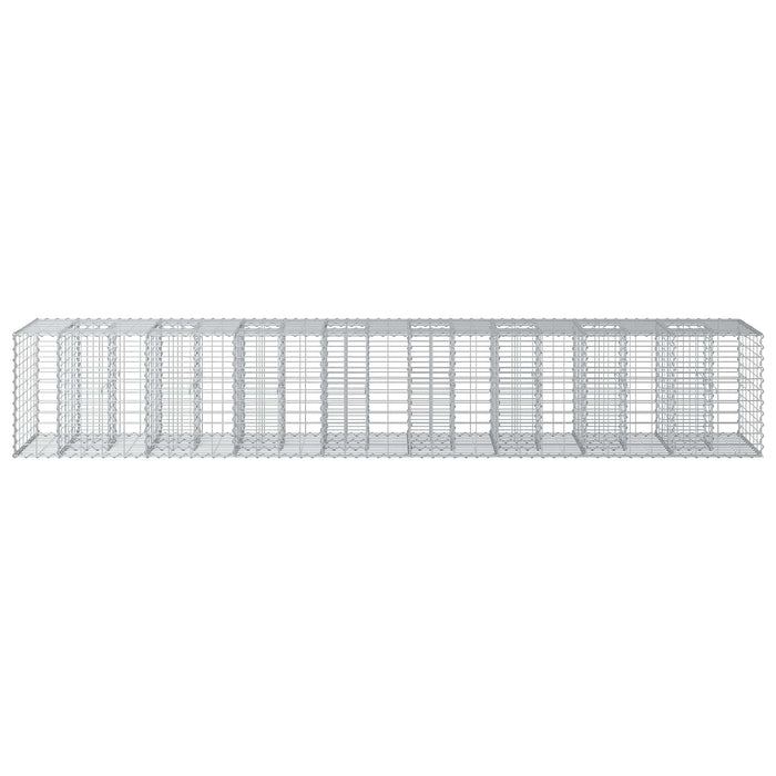 Pat ridicat din gabion 2 pcs Argintiu 340 x 60 x 55 cm - WALTI WALTI