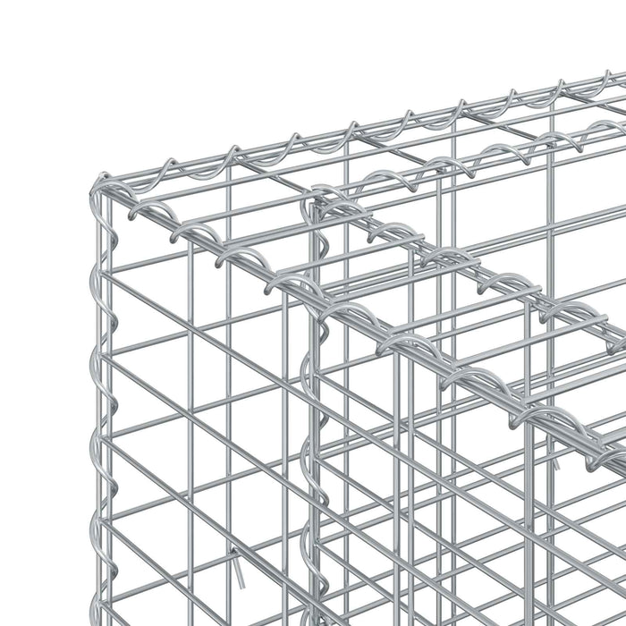 Pat ridicat din gabion 2 pcs Argintiu 250 x 50 x 80 cm - WALTI WALTI