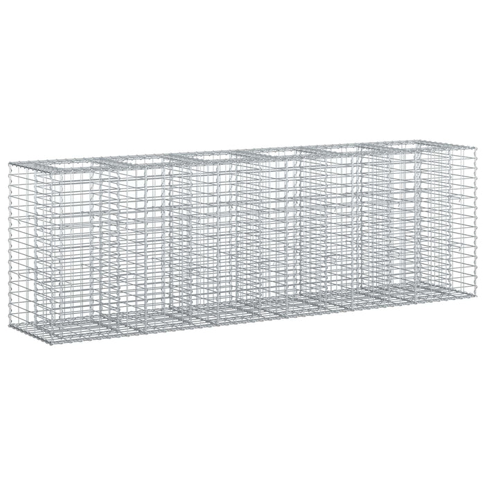 Pat ridicat din gabion 2 pcs Argintiu 250 x 50 x 80 cm - WALTI WALTI
