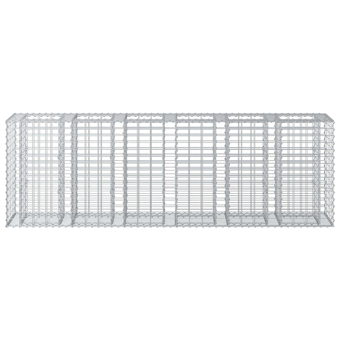 Pat ridicat din gabion 2 pcs Argintiu 250 x 50 x 80 cm - WALTI WALTI