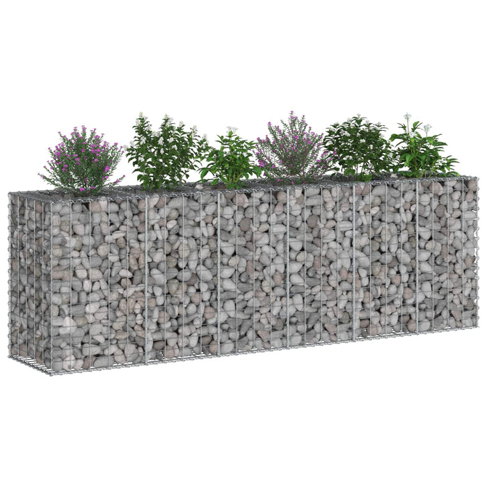 Pat ridicat din gabion 2 pcs Argintiu 250 x 50 x 80 cm - WALTI WALTI