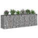 Pat ridicat din gabion 2 pcs Argintiu 250 x 50 x 80 cm - WALTI WALTI