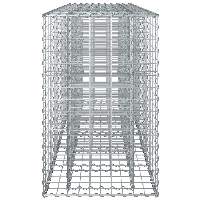 Pat ridicat din gabion 2 pcs Argintiu 250 x 50 x 80 cm - WALTI WALTI
