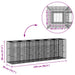 Pat ridicat din gabion 2 pcs Argintiu 250 x 50 x 80 cm - WALTI WALTI