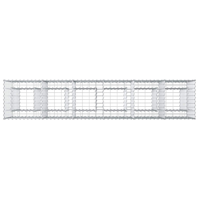 Pat ridicat din gabion 2 pcs Argintiu 250 x 50 x 80 cm - WALTI WALTI