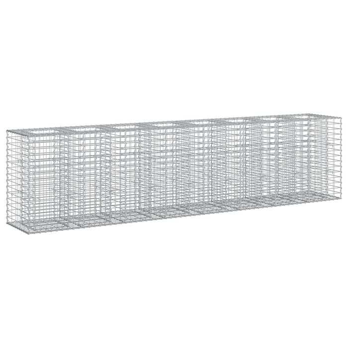 Pat ridicat din gabion 2 pcs Argintiu 330 x 50 x 80 cm - WALTI WALTI