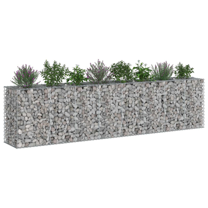 Pat ridicat din gabion 2 pcs Argintiu 330 x 50 x 80 cm - WALTI WALTI