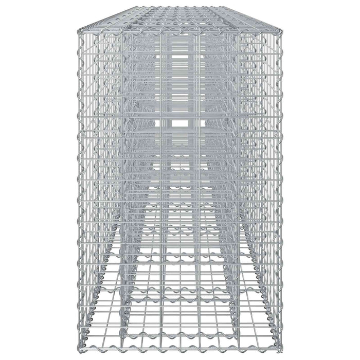 Pat ridicat din gabion 2 pcs Argintiu 330 x 50 x 80 cm - WALTI WALTI