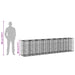 Pat ridicat din gabion 2 pcs Argintiu 330 x 50 x 80 cm - WALTI WALTI