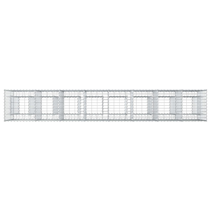 Pat ridicat din gabion 2 pcs Argintiu 330 x 50 x 80 cm - WALTI WALTI