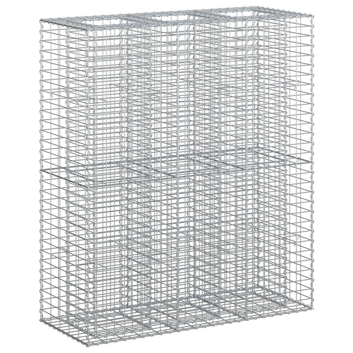 Pat ridicat din gabion 2 pcs Argintiu 130 x 50 x 150 cm - WALTI WALTI
