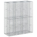 Pat ridicat din gabion 2 pcs Argintiu 130 x 50 x 150 cm - WALTI WALTI