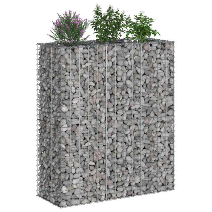 Pat ridicat din gabion 2 pcs Argintiu 130 x 50 x 150 cm - WALTI WALTI