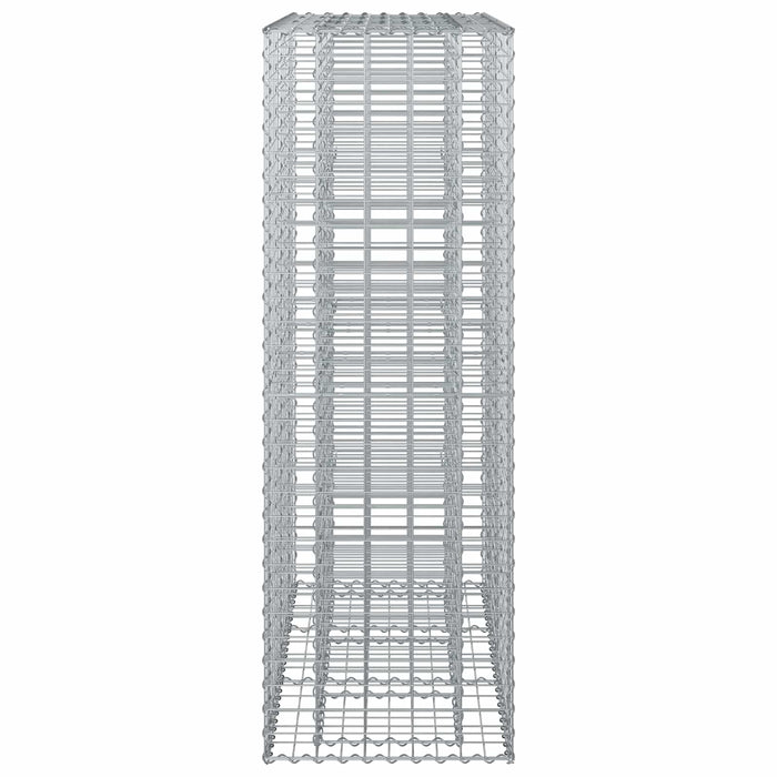 Pat ridicat din gabion 2 pcs Argintiu 130 x 50 x 150 cm - WALTI WALTI