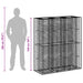 Pat ridicat din gabion 2 pcs Argintiu 130 x 50 x 150 cm - WALTI WALTI