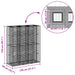 Pat ridicat din gabion 2 pcs Argintiu 130 x 50 x 150 cm - WALTI WALTI