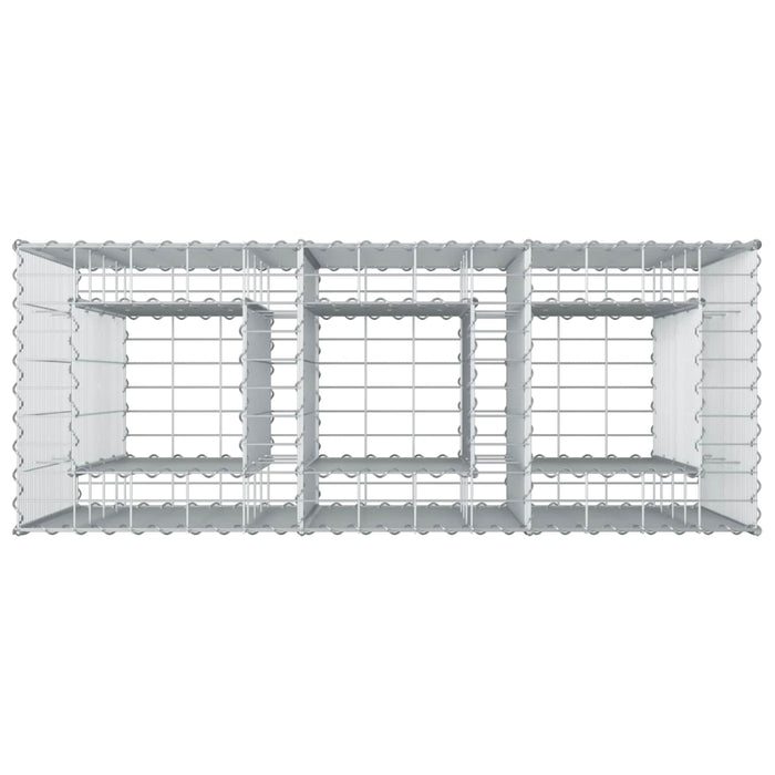Pat ridicat din gabion 2 pcs Argintiu 130 x 50 x 150 cm - WALTI WALTI