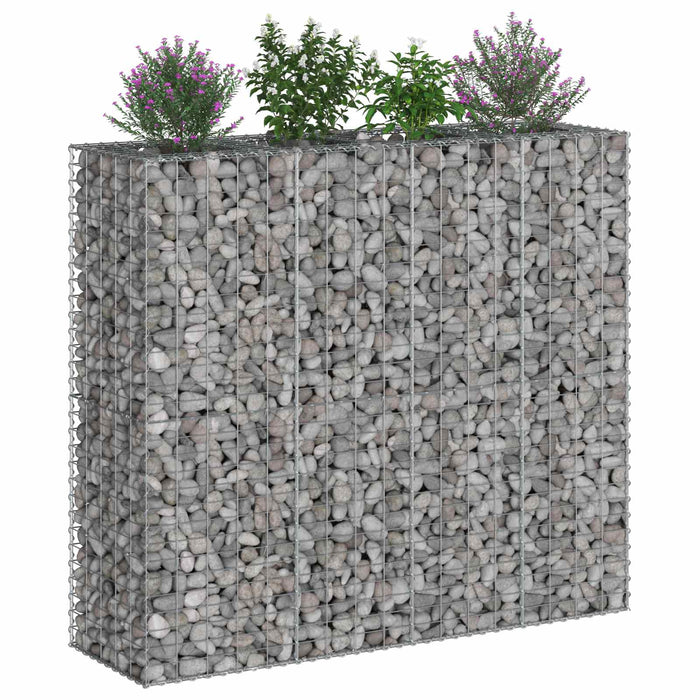 Pat ridicat din gabion 2 pcs Argintiu 170 x 50 x 150 cm - WALTI WALTI